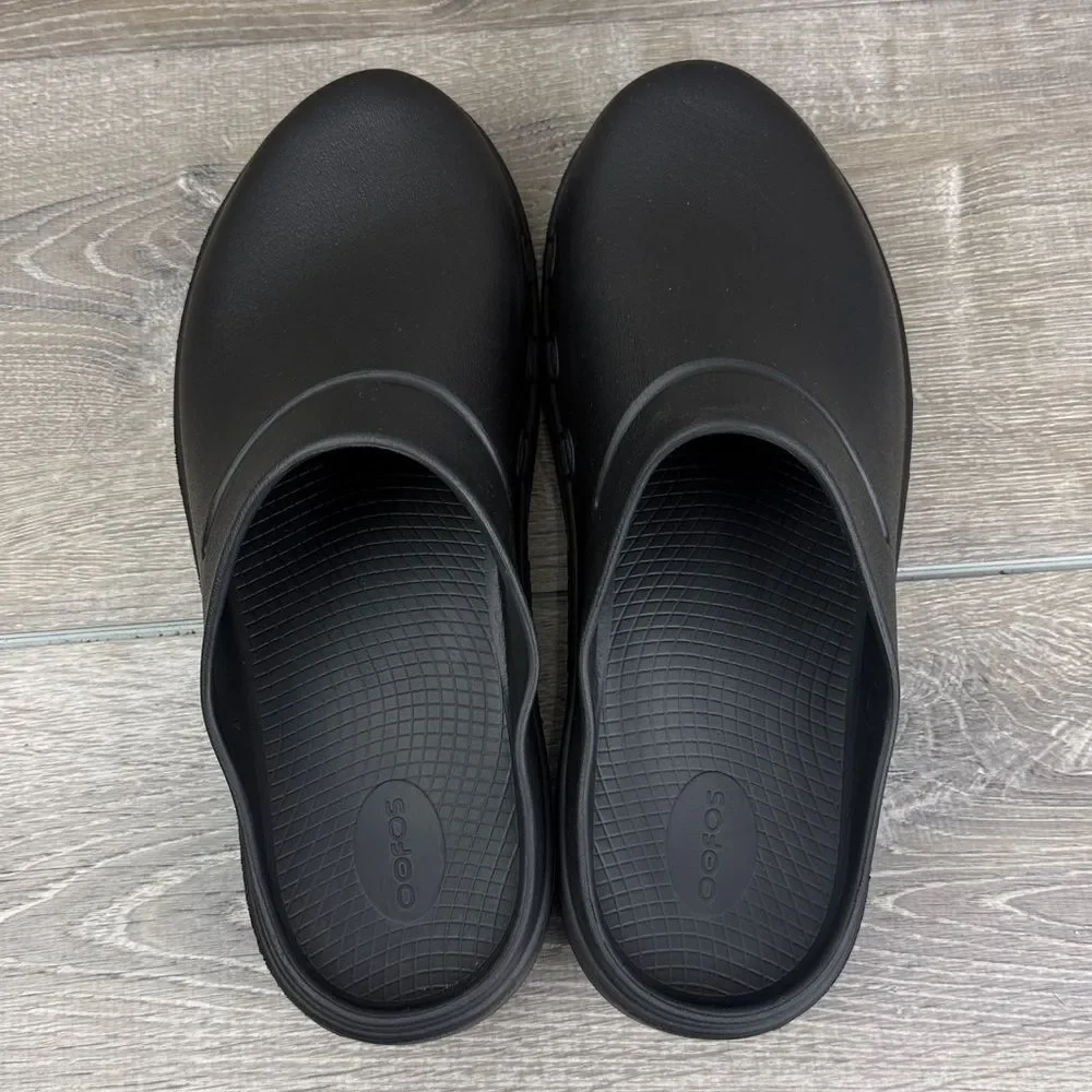 Oofos Oocloog Men's Sz 12/Women’s 14 Black Oofoam Slip-On Recovery Mules Clogs